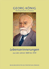 Buchcover: gemaltes Porträt Georg König auf hellgrünem Grund