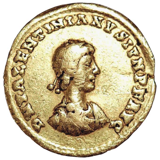 römische Goldmünze, groß