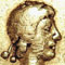 Profil auf einer römischen Goldmünze, Detail