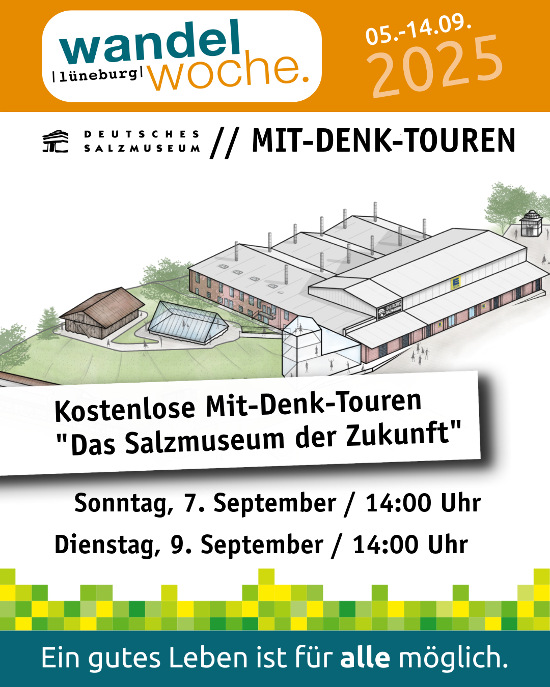 DSM_Programm_September_2025-10-07-09_WaWo_Mit-Denk-Tour Salzmuseum Illustration für den Abendbrottisch im August 2025: Eine überdimensionale Hand trägt eine rennende Person.