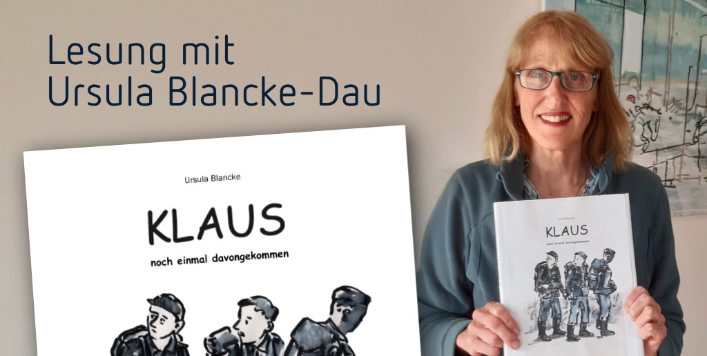 Die Künstlerin Ursula Blancke-Dau hält ihre Graphic Novel "Klaus" in den Händen.