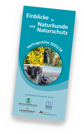 Cover des Flyers mit dem Vortragsprogramm des Naturwissenschaftlichen Vereins Lüneburg 2025 / 2026.