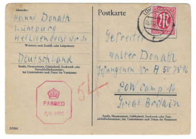 Postkarte vom 5.12.1945